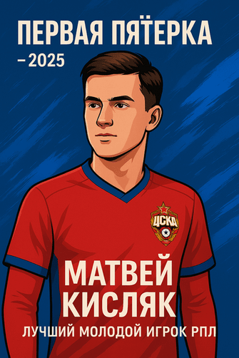 Кисляк — лучший молодой в РПЛ: премия «Первая пятёрка» 2025