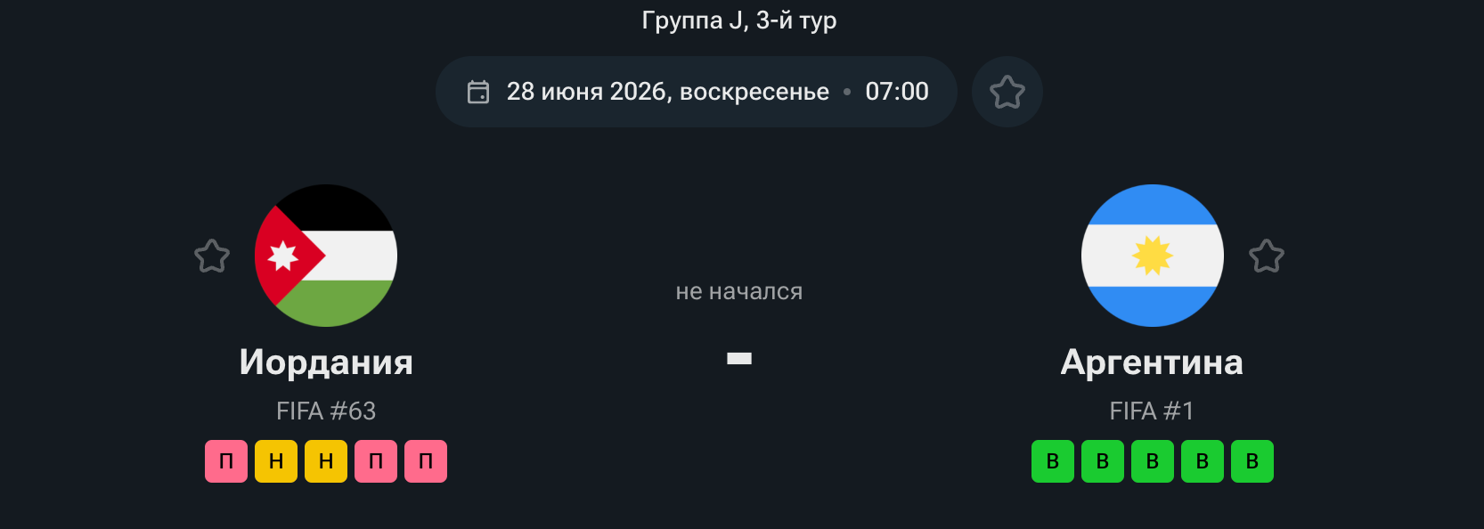 Иордания — Аргентина, 28.06.26