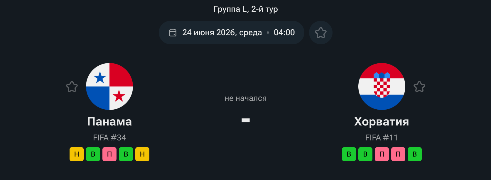 Панама — Хорватия, 24.06.26
