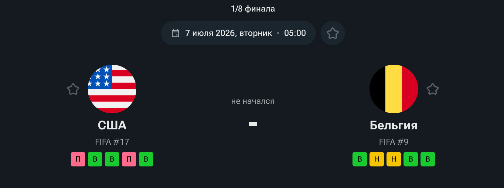 США — Бельгия, 07.07.26